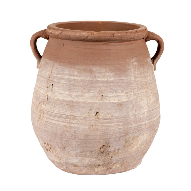 Creative Co-Op Large Orange & Whitewashed Terracotta Urn - Image 4